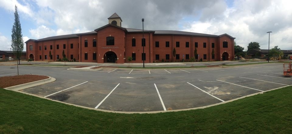 The entrance to the new Calhoun High School complex.