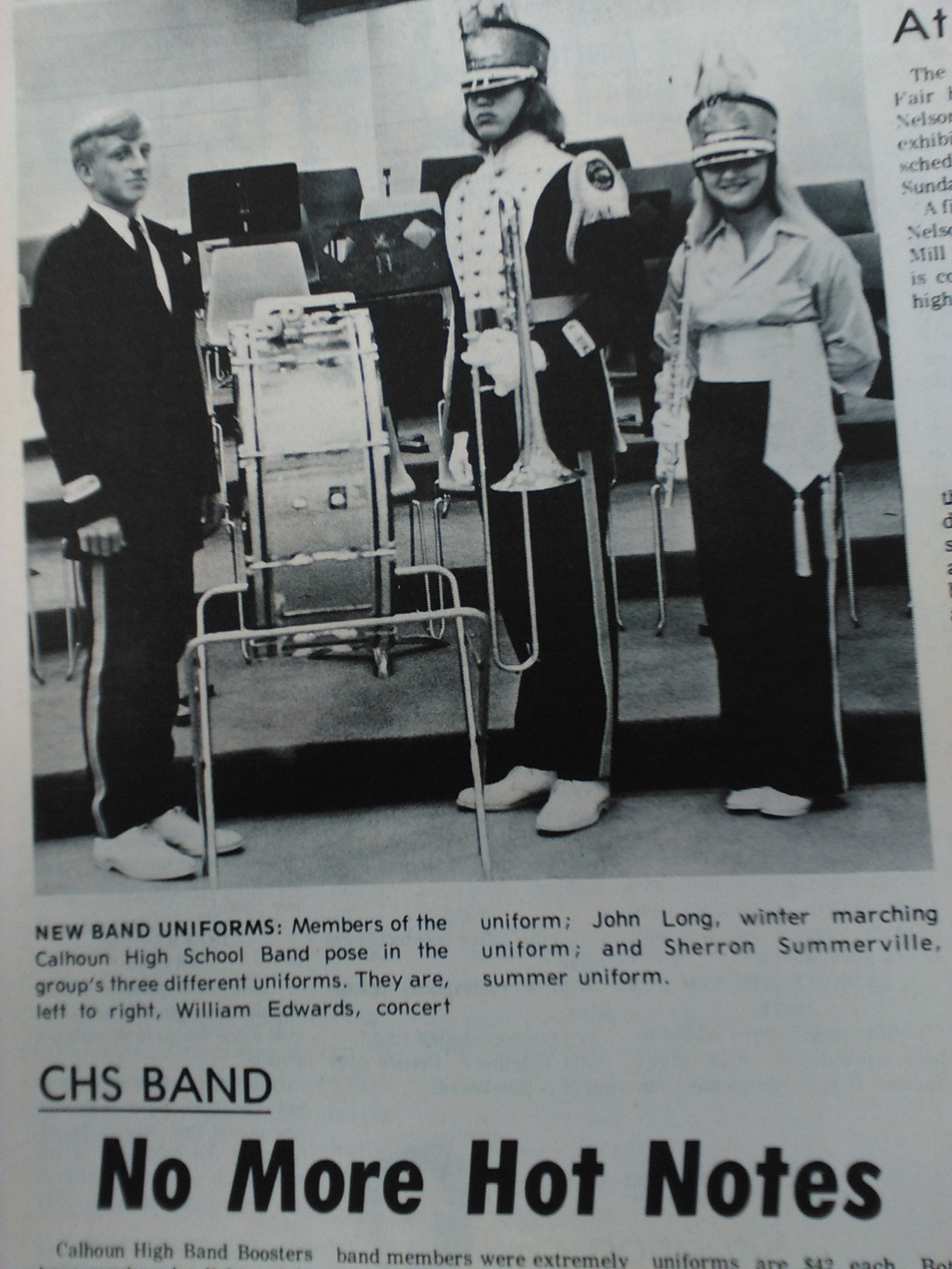 The new CHS band uniforms that came out that year.